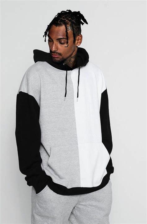 black and white hoodie men.